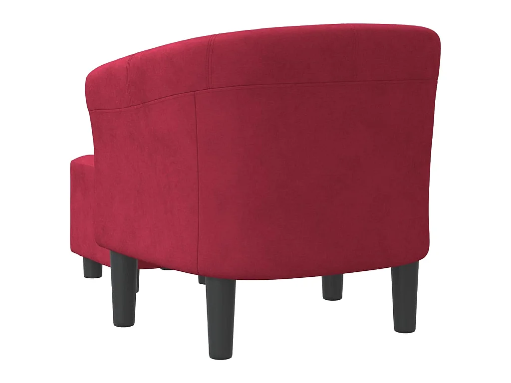 Chaise cabriolet avec repose-pied rouge bordeaux velours