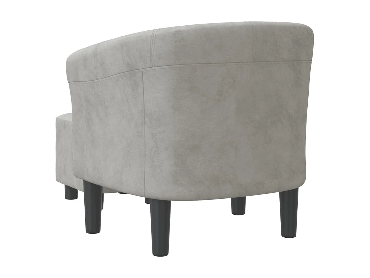 Sillón con taburete terciopelo gris claro