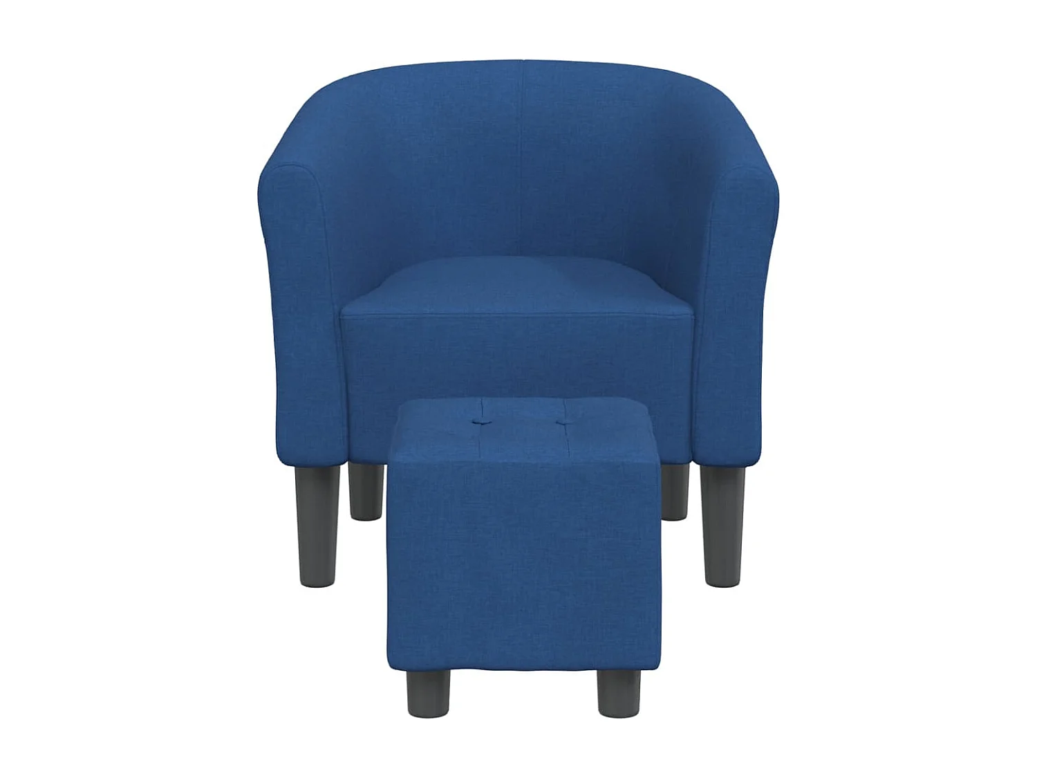 Sillón con taburete tela azul