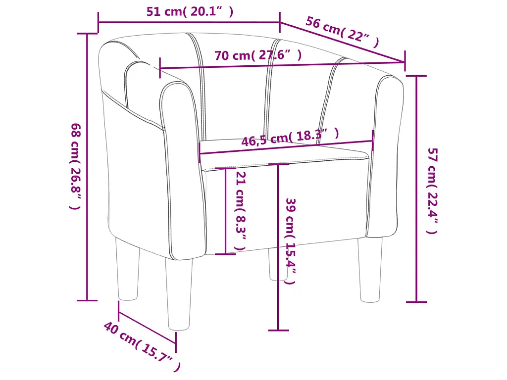 Chaise cabriolet gris foncé tissu