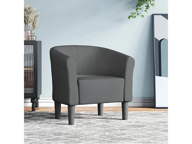 Chaise cabriolet gris foncé tissu