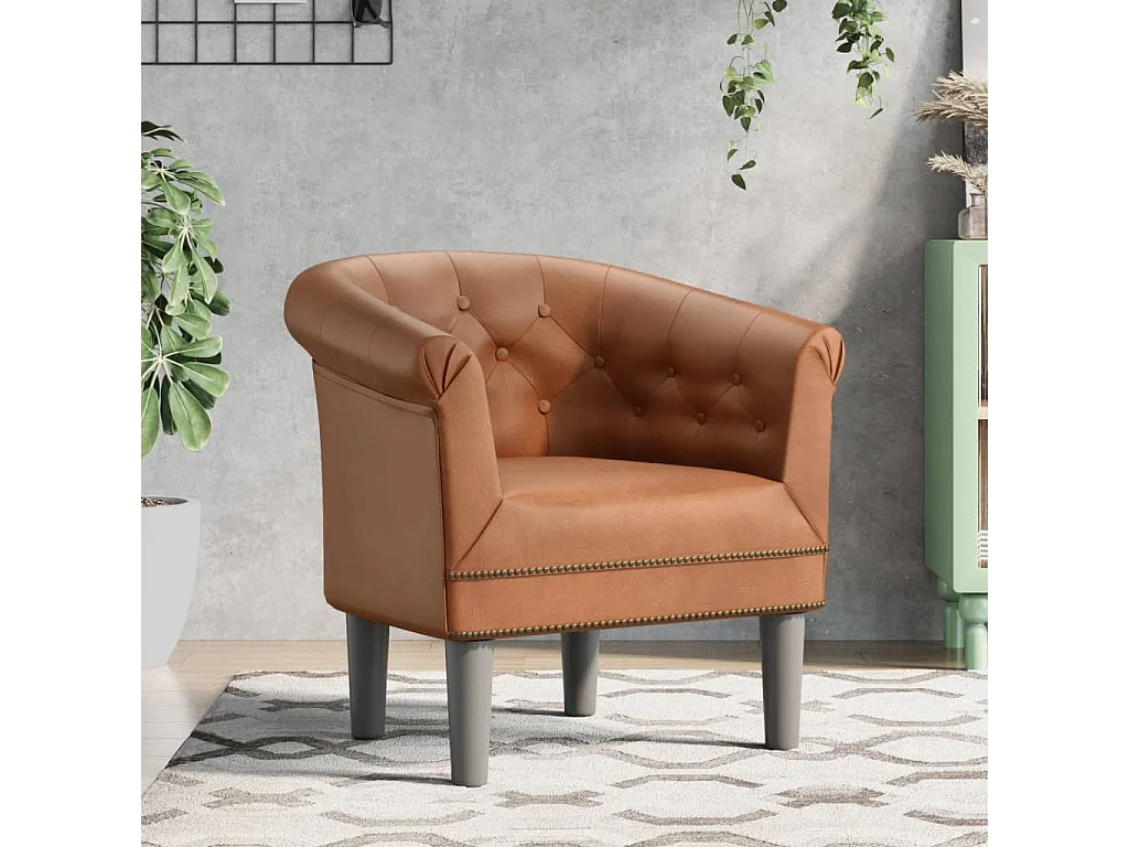 Fauteuil marron similicuir