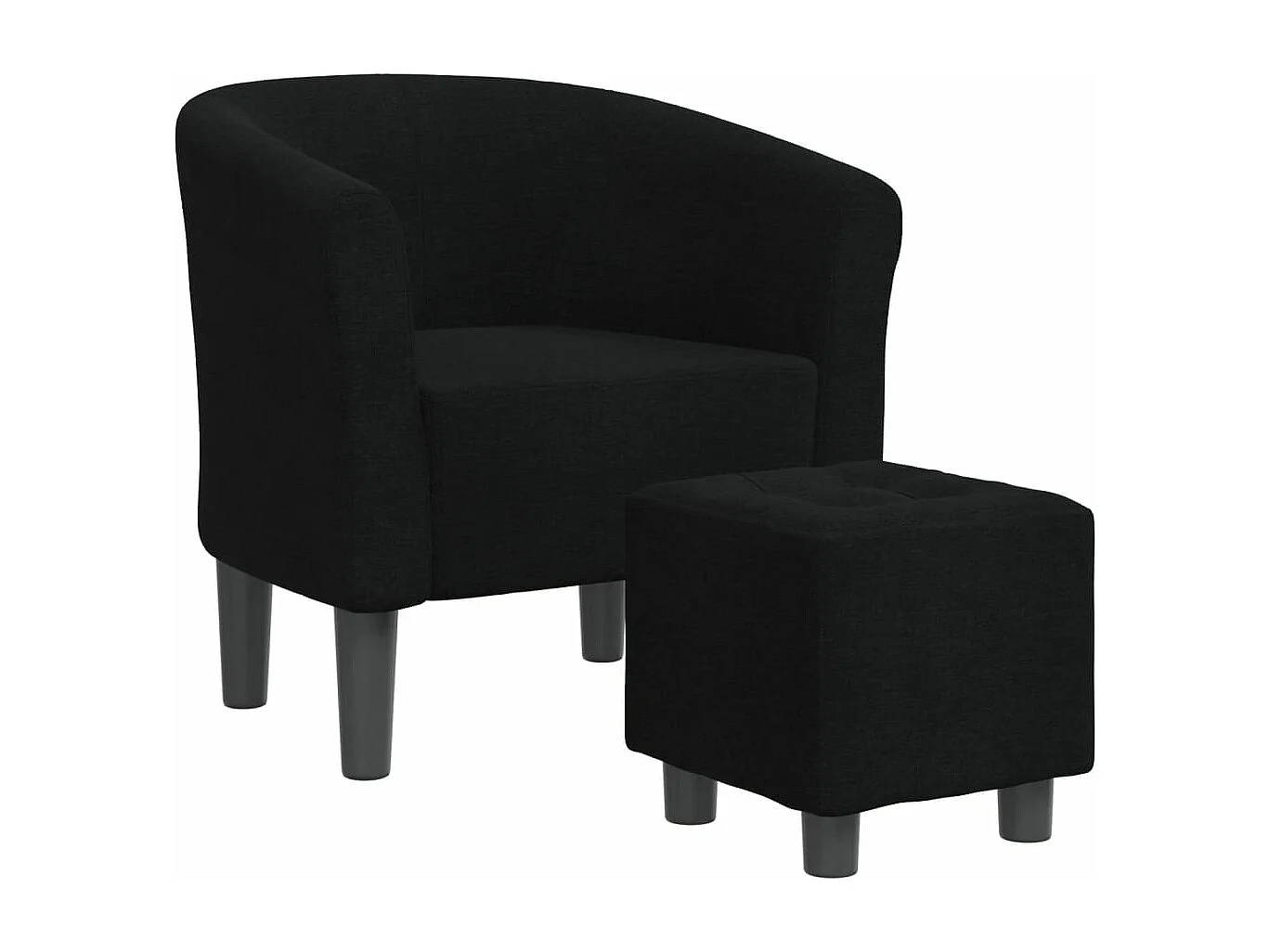 Chaise cabriolet avec repose-pied noir tissu