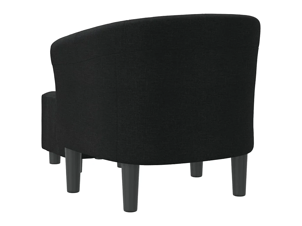 Clubsessel mit Fußhocker Schwarz Stoff