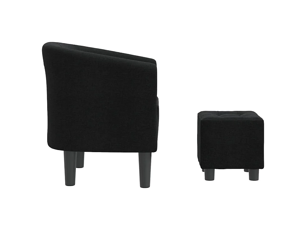 Chaise cabriolet avec repose-pied noir tissu