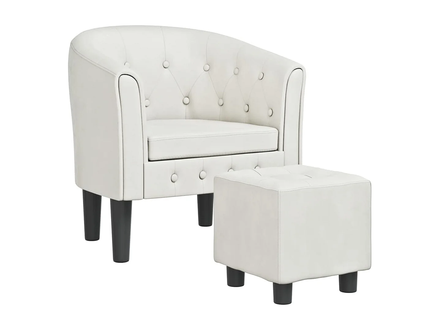 Chaise cabriolet avec repose-pied blanc similicuir