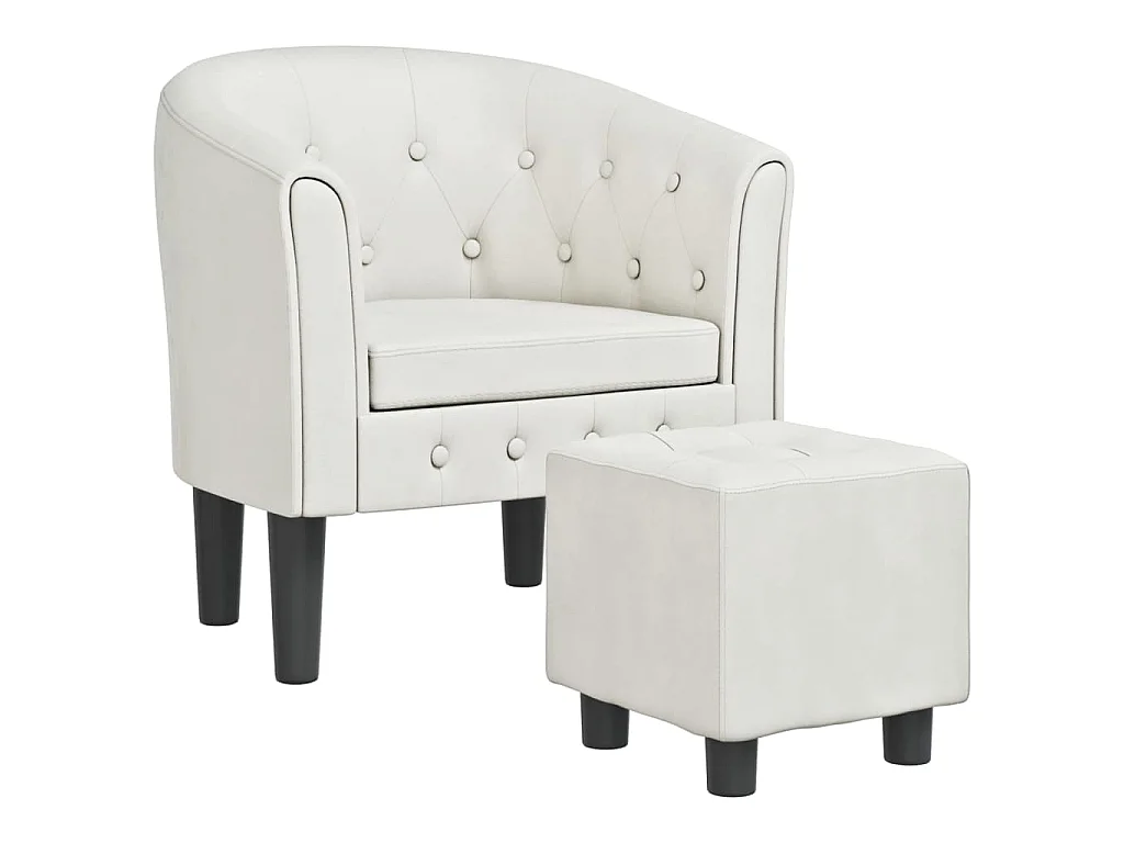 Chaise cabriolet avec repose-pied blanc similicuir