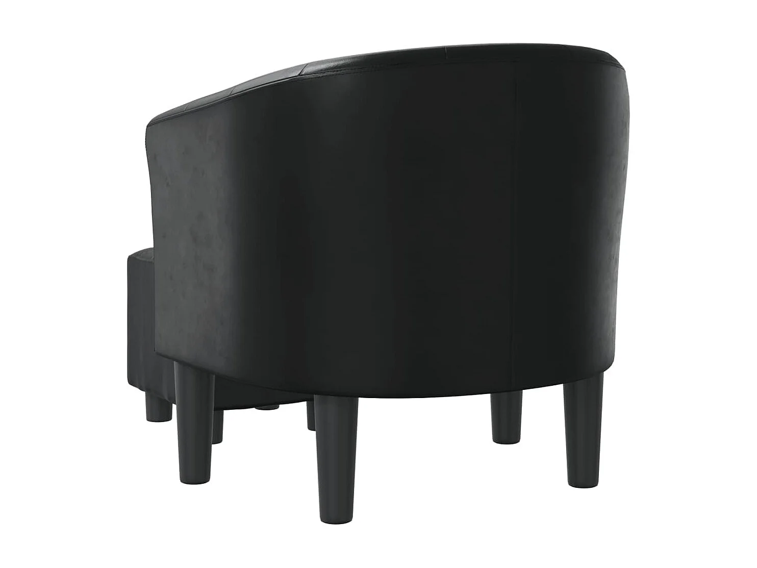 Chaise cabriolet avec repose-pied noir similicuir