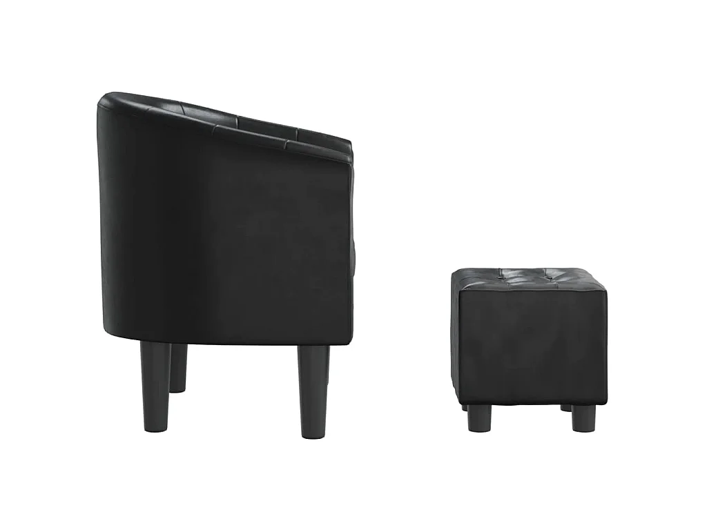 Chaise cabriolet avec repose-pied noir similicuir