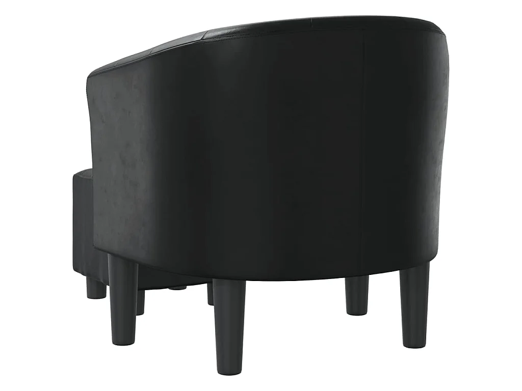 Chaise cabriolet avec repose-pied noir similicuir