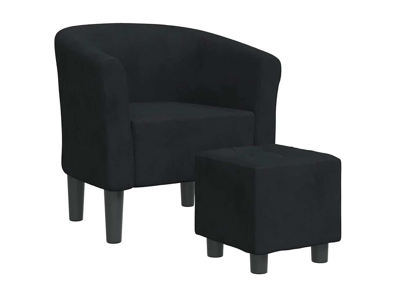 Chaise cabriolet avec repose-pied noir velours