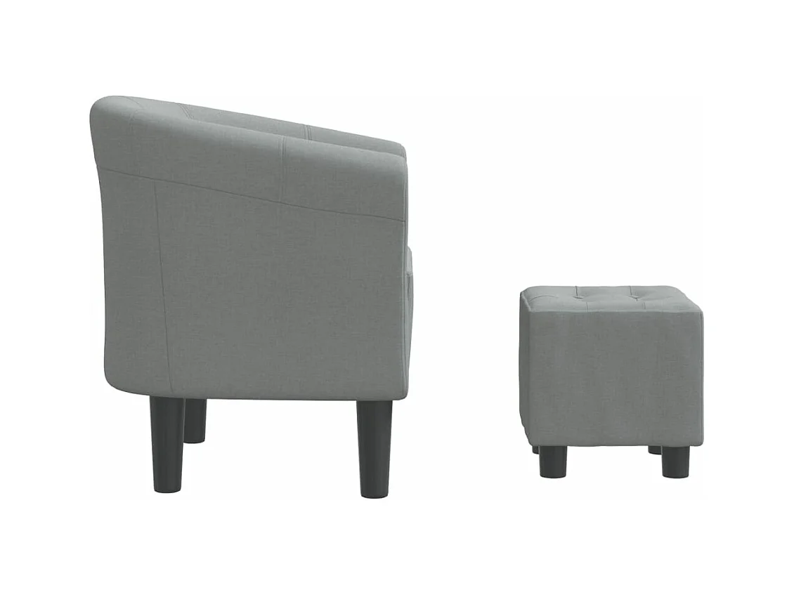 Chaise cabriolet avec repose-pied gris clair tissu