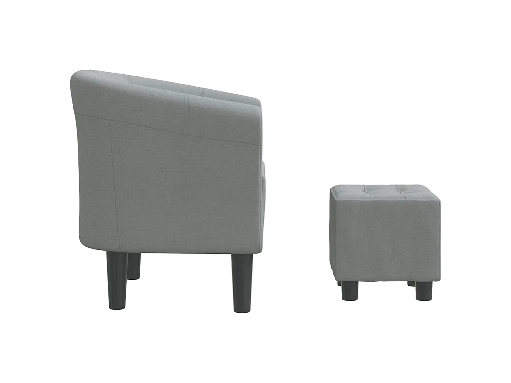 Chaise cabriolet avec repose-pied gris clair tissu