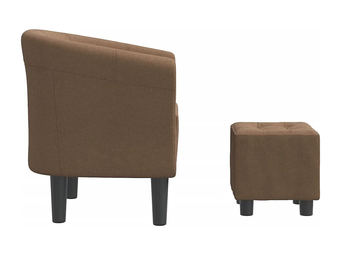 Chaise cabriolet avec repose-pied marron tissu