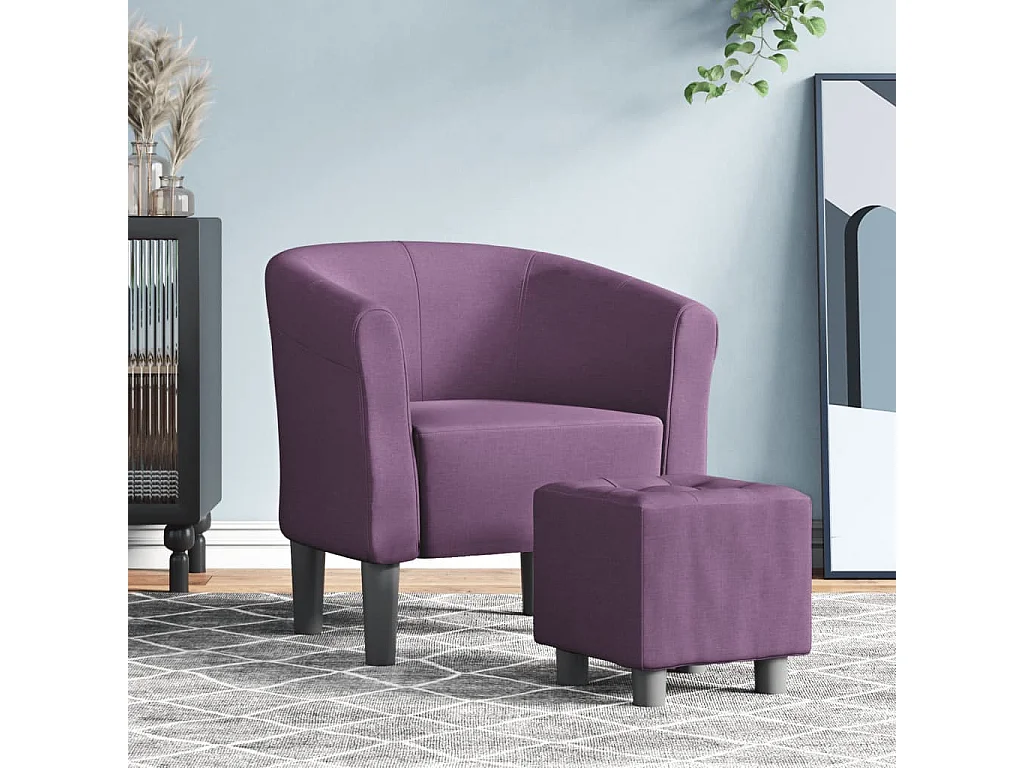Chaise cabriolet avec repose-pied violet tissu