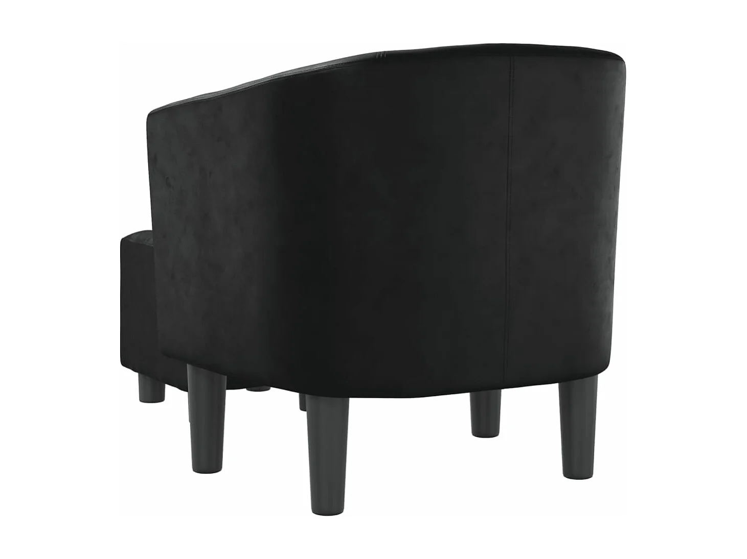 Fauteuil avec repose-pied noir similicuir