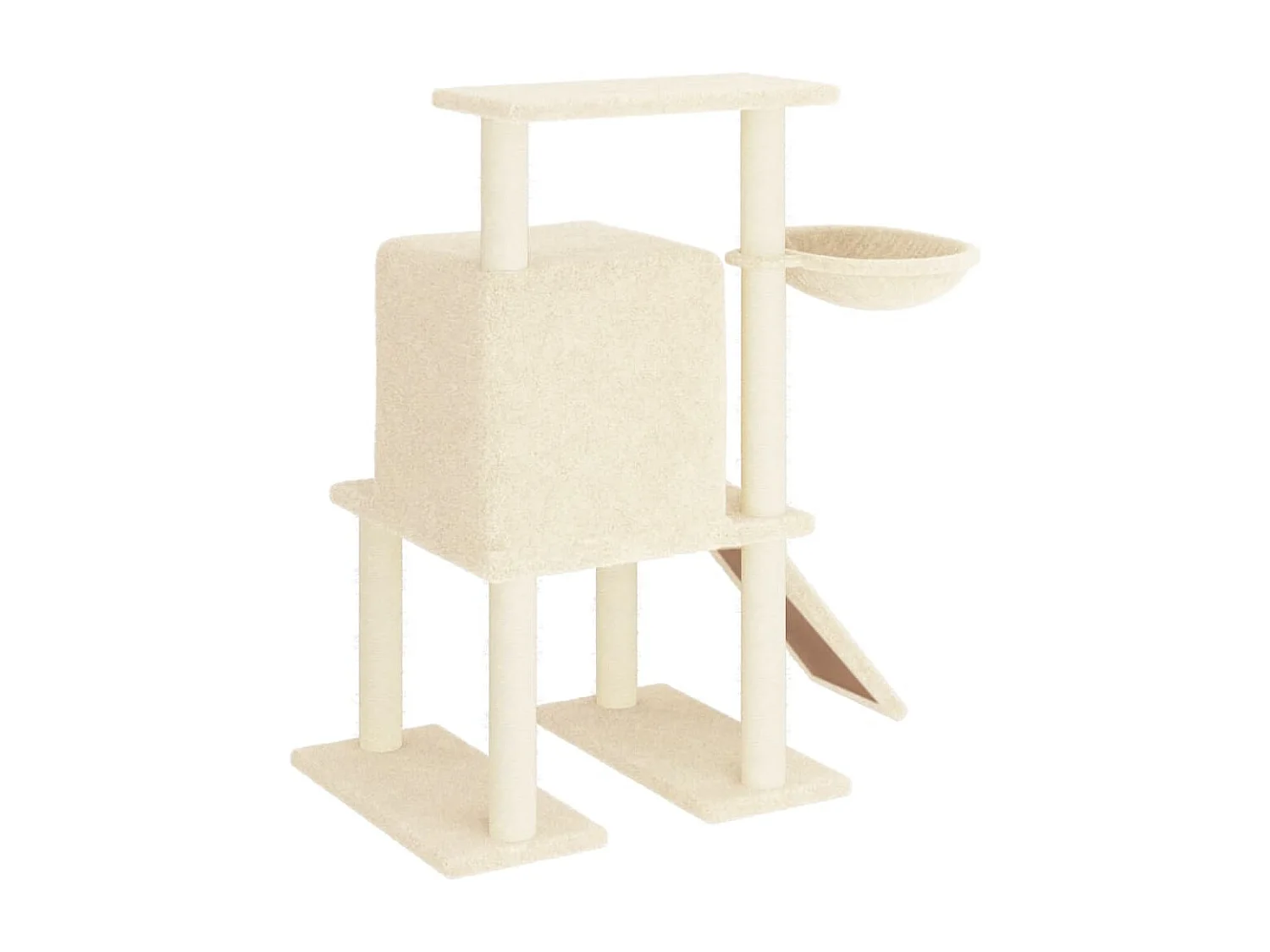 Árvore para gatos c/ postes arranhadores sisal 96,5 cm creme