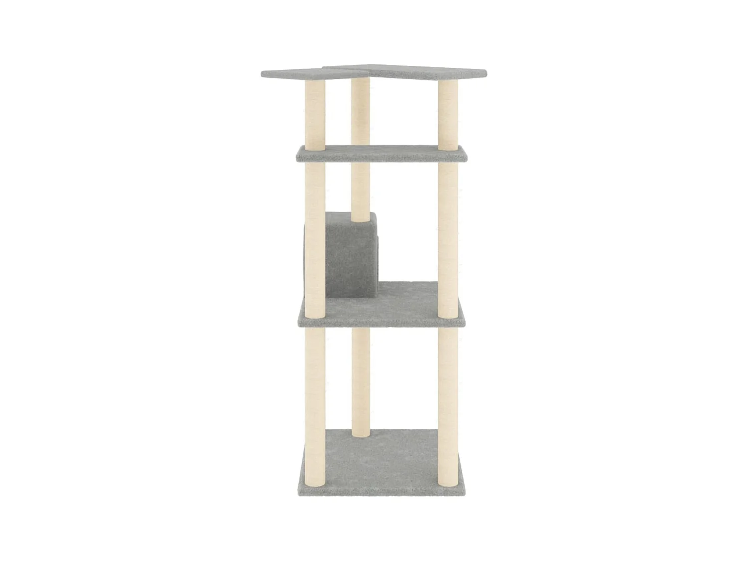 Árvore p/ gatos c/ postes arranhadores sisal 123 cm cinza-claro