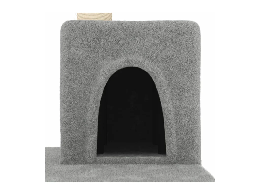 Árvore p/ gatos c/ postes arranhadores sisal 123 cm cinza-claro