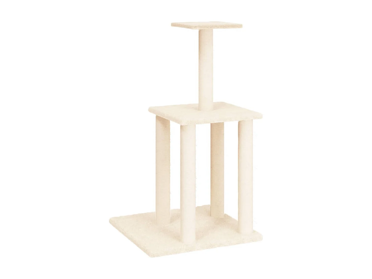 Árvore para gatos c/ postes arranhadores sisal 85,5 cm creme