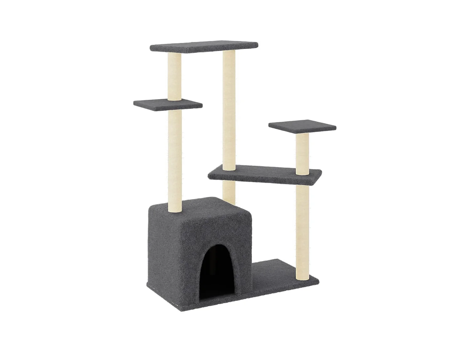 Albero per Gatti con Tiragraffi in Sisal Grigio Scuro 107,5 cm