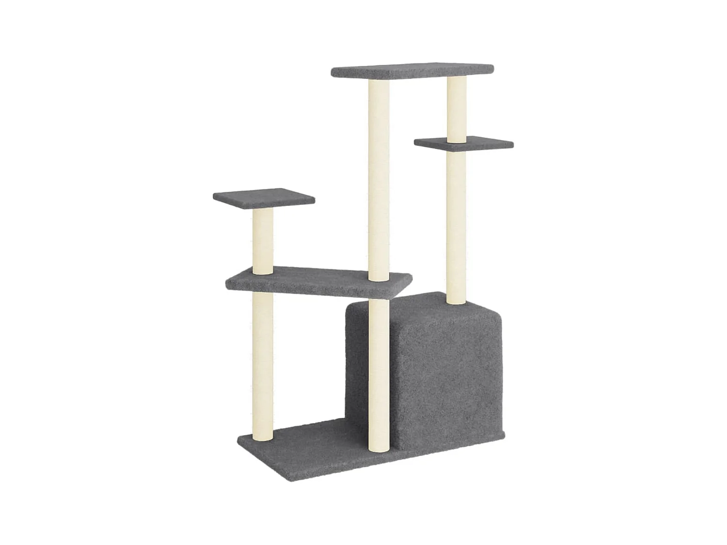 Albero per Gatti con Tiragraffi in Sisal Grigio Scuro 107,5 cm