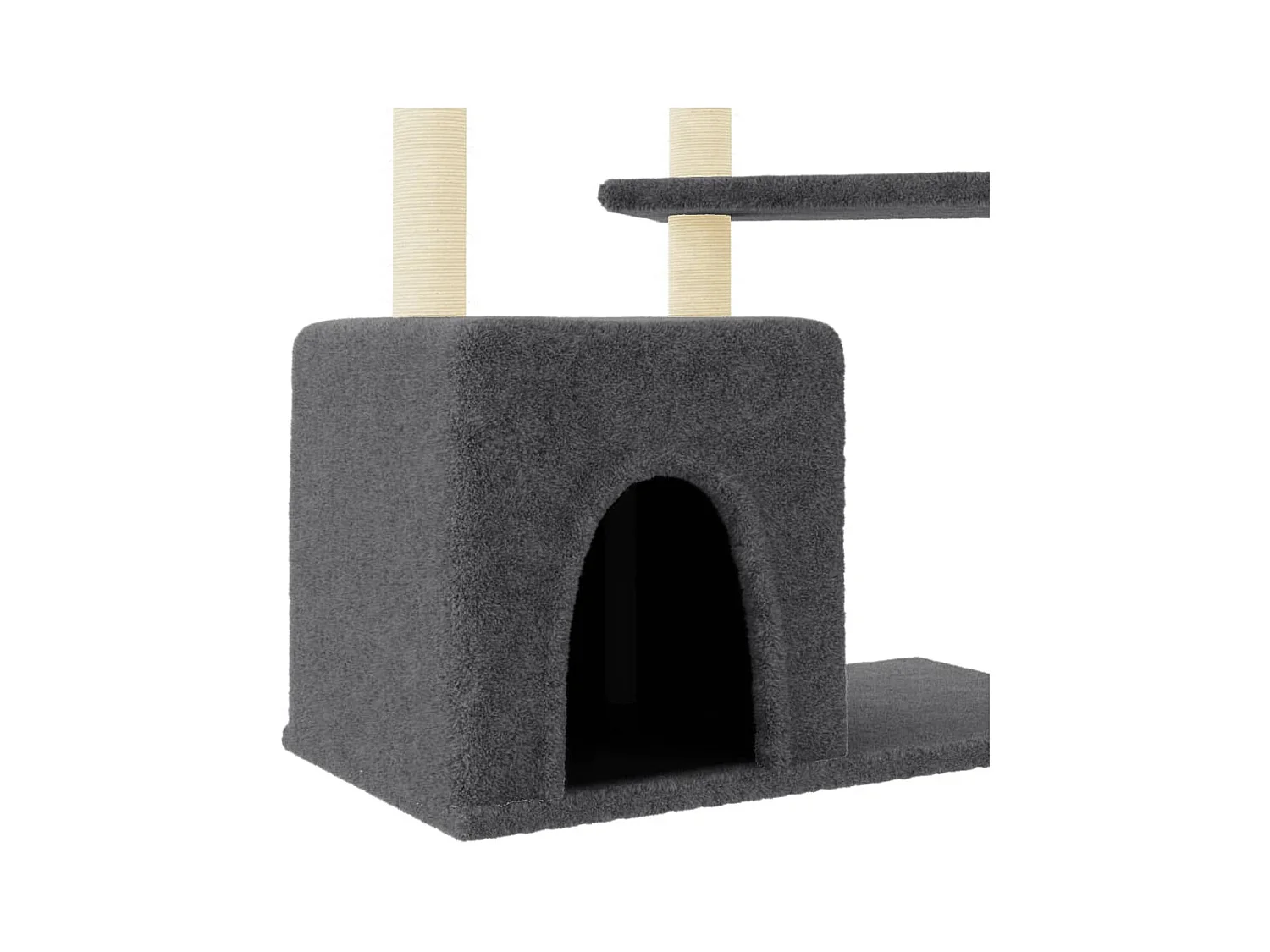 Albero per Gatti con Tiragraffi in Sisal Grigio Scuro 107,5 cm