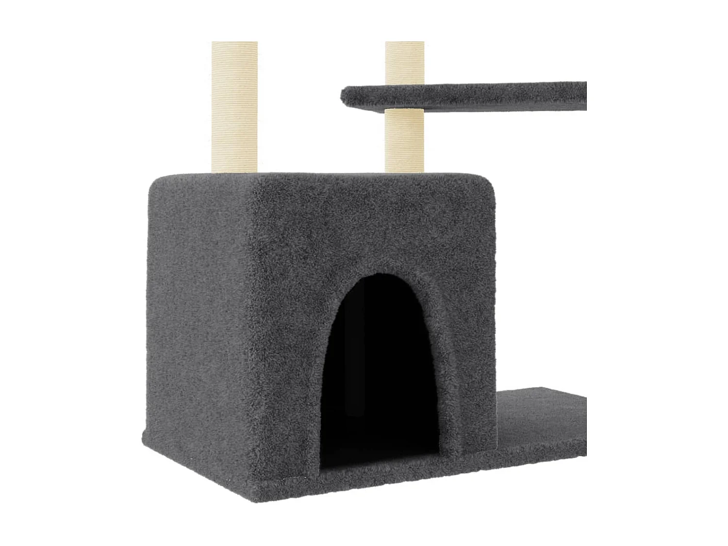 Árvore gatos c/ postes arranhadores sisal 107,5 cm cinza-escuro