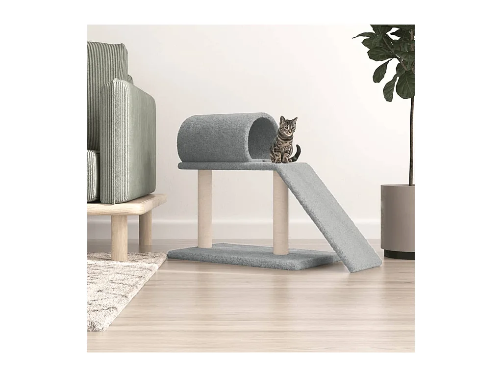 Arbres à chat avec tunnel et échelle gris clair 55,5 cm