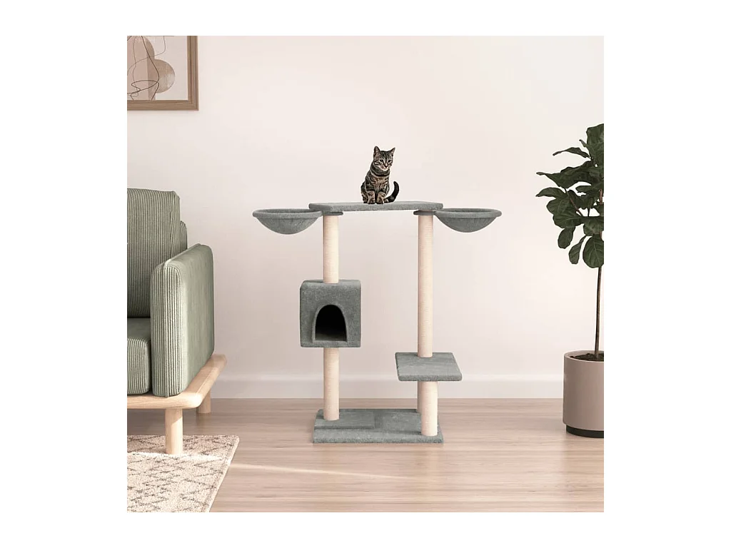 Arbre à chat avec griffoirs gris clair 82 cm
