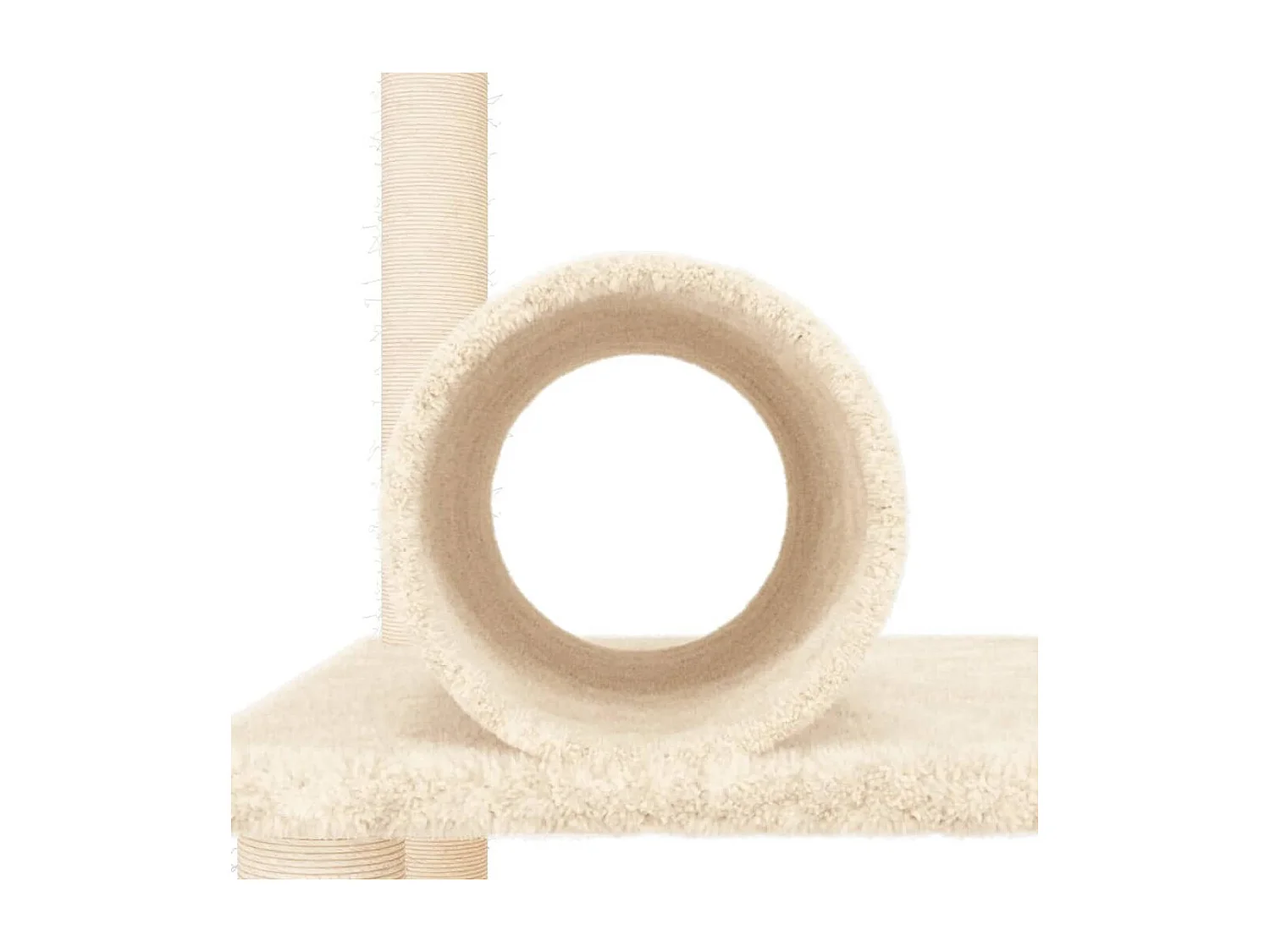 Árvore para gatos c/ postes arranhadores sisal 136 cm cor creme