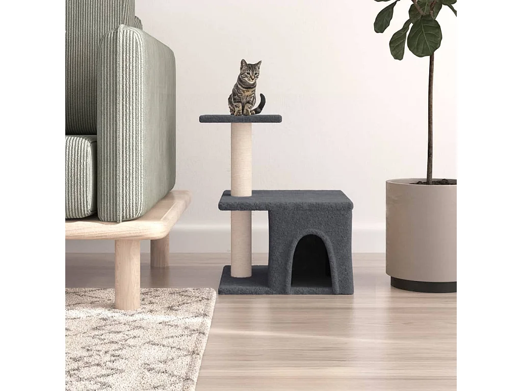 Kattenmeubel met sisal krabpalen 48 cm donkergrijs