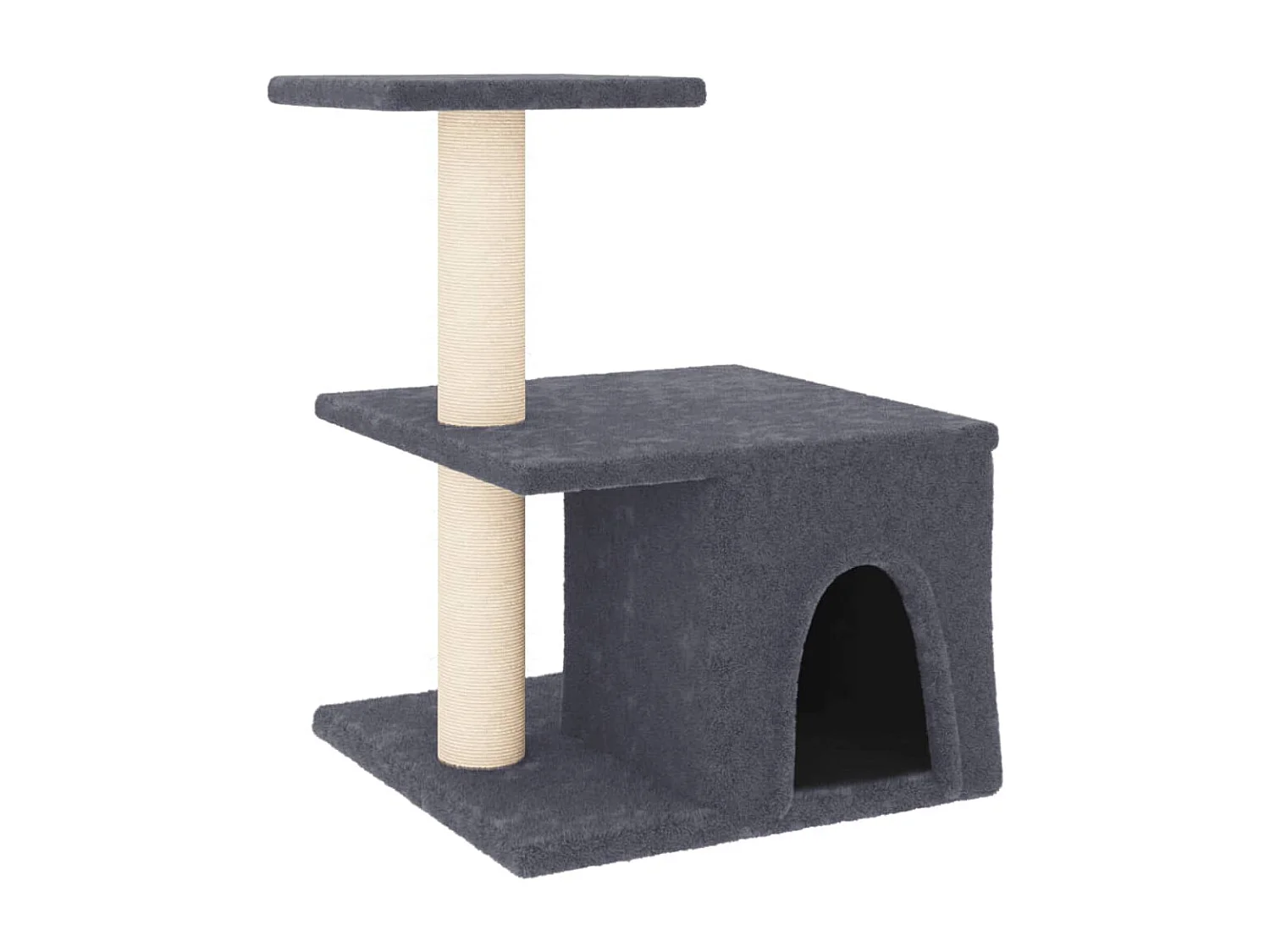 Kattenmeubel met sisal krabpalen 48 cm donkergrijs