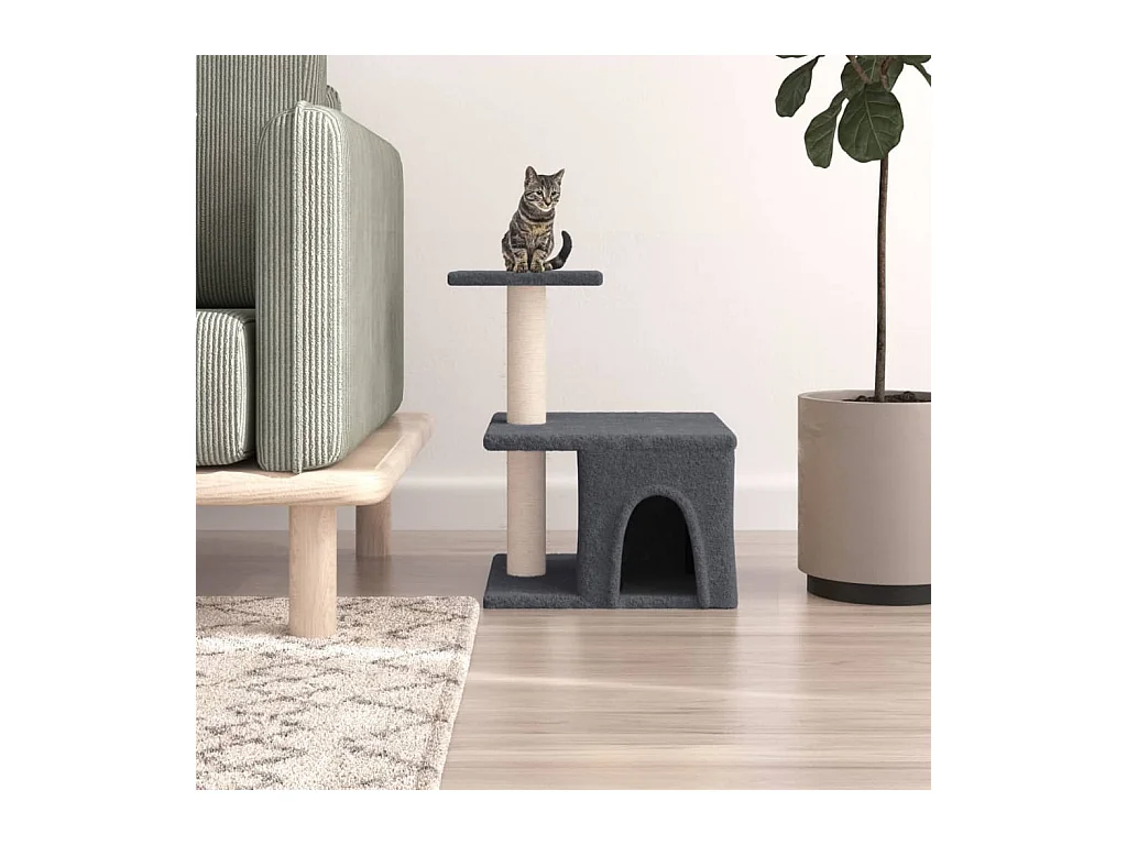 Kattenmeubel met sisal krabpalen 48 cm donkergrijs