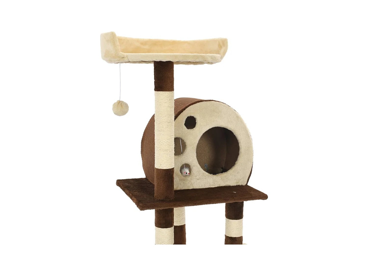 Árvore para gatos com arranhadores sisal 127 cm bege/castanho