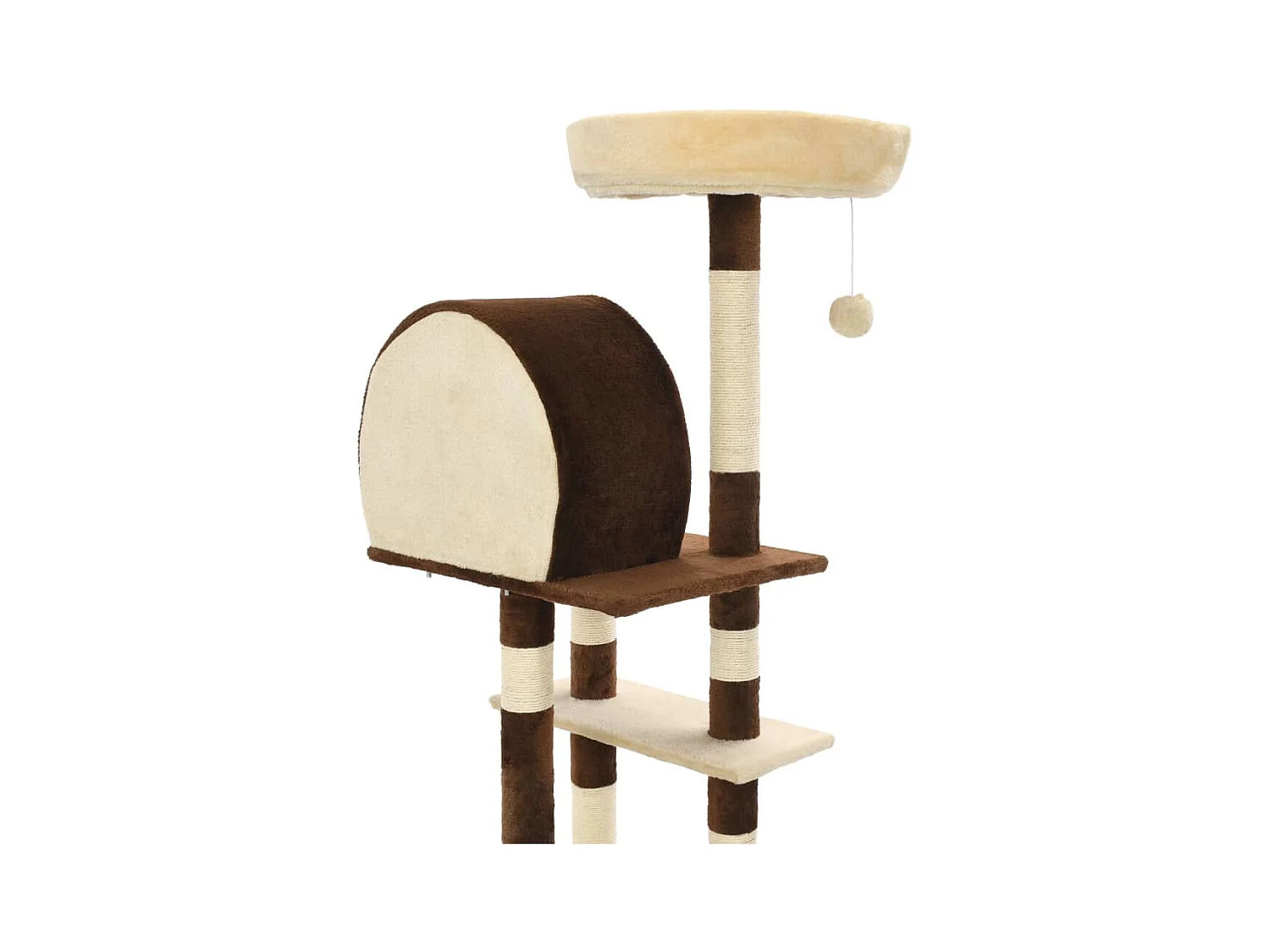 Árvore para gatos com arranhadores sisal 127 cm bege/castanho