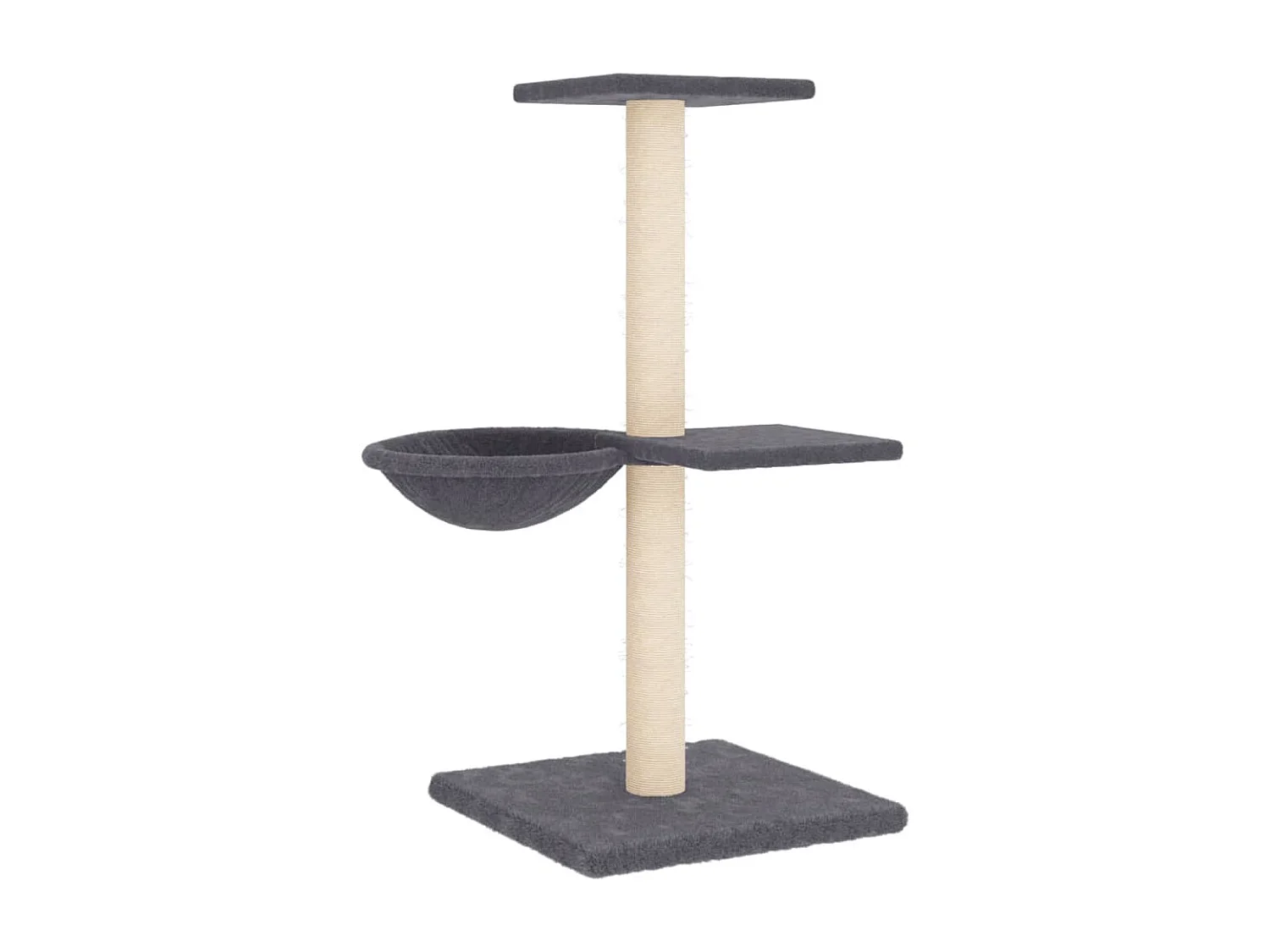 Arbre à chat avec griffoirs en sisal gris foncé 72 cm