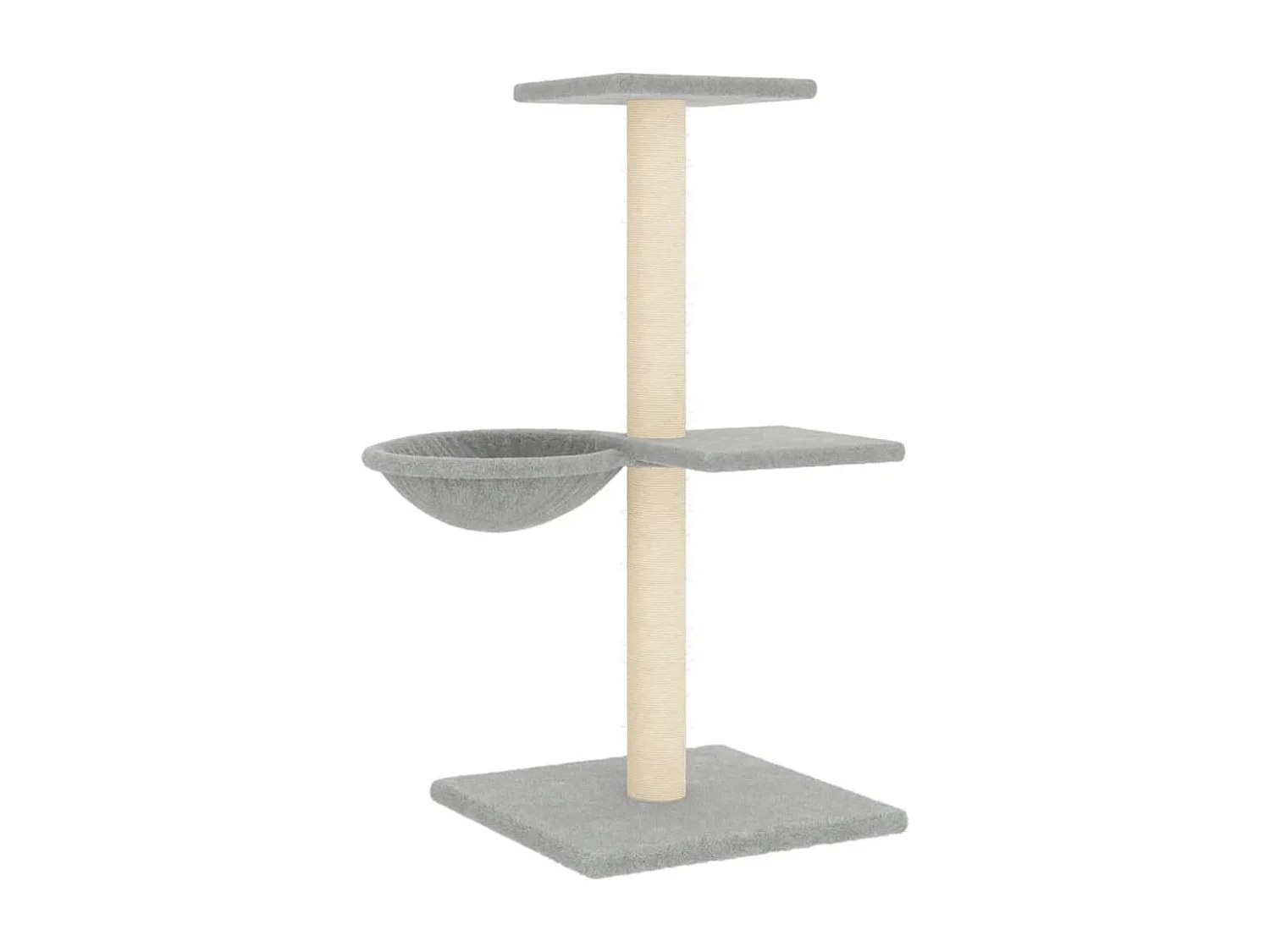 Albero per Gatti con Tiragraffi in Sisal Grigio Chiaro 72 cm