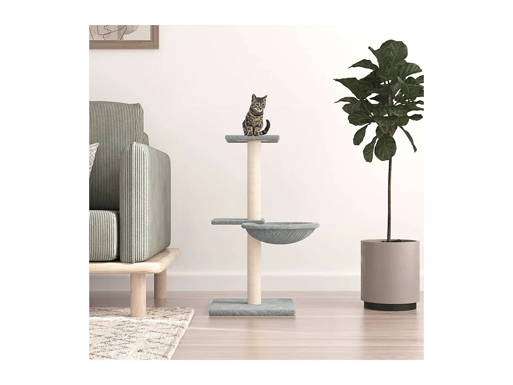 Arbre à chat avec griffoirs en sisal gris clair 72 cm
