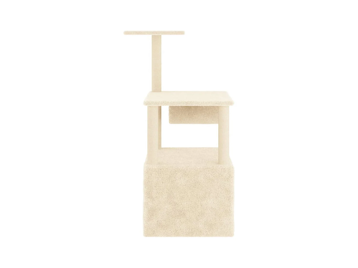 Árvore para gatos c/ postes arranhadores sisal 109,5 cm creme