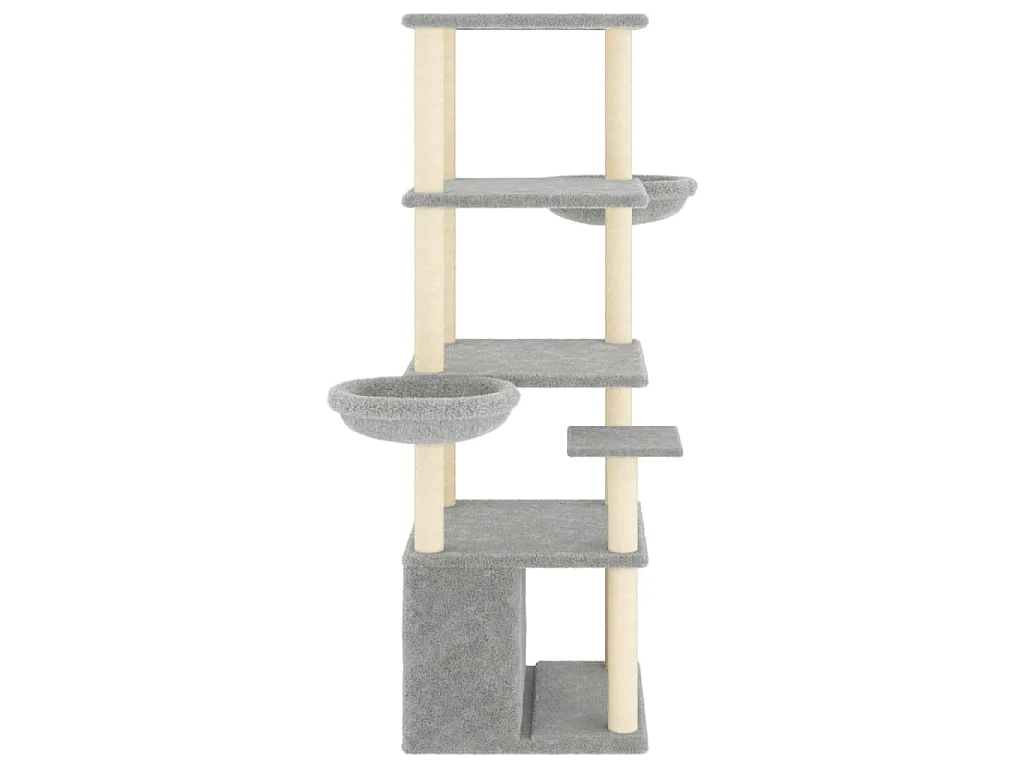 Arbre à chat avec griffoirs en sisal gris clair 147 cm