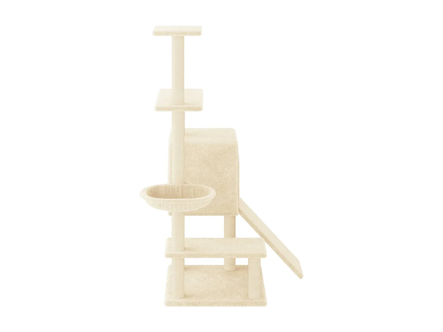 Árvore para gatos c/ postes arranhadores sisal 130,5 cm creme