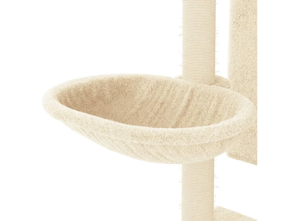 Árvore para gatos c/ postes arranhadores sisal 130,5 cm creme