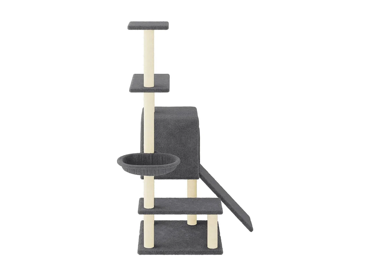 Arbre à chat avec griffoirs en sisal gris foncé 130,5 cm