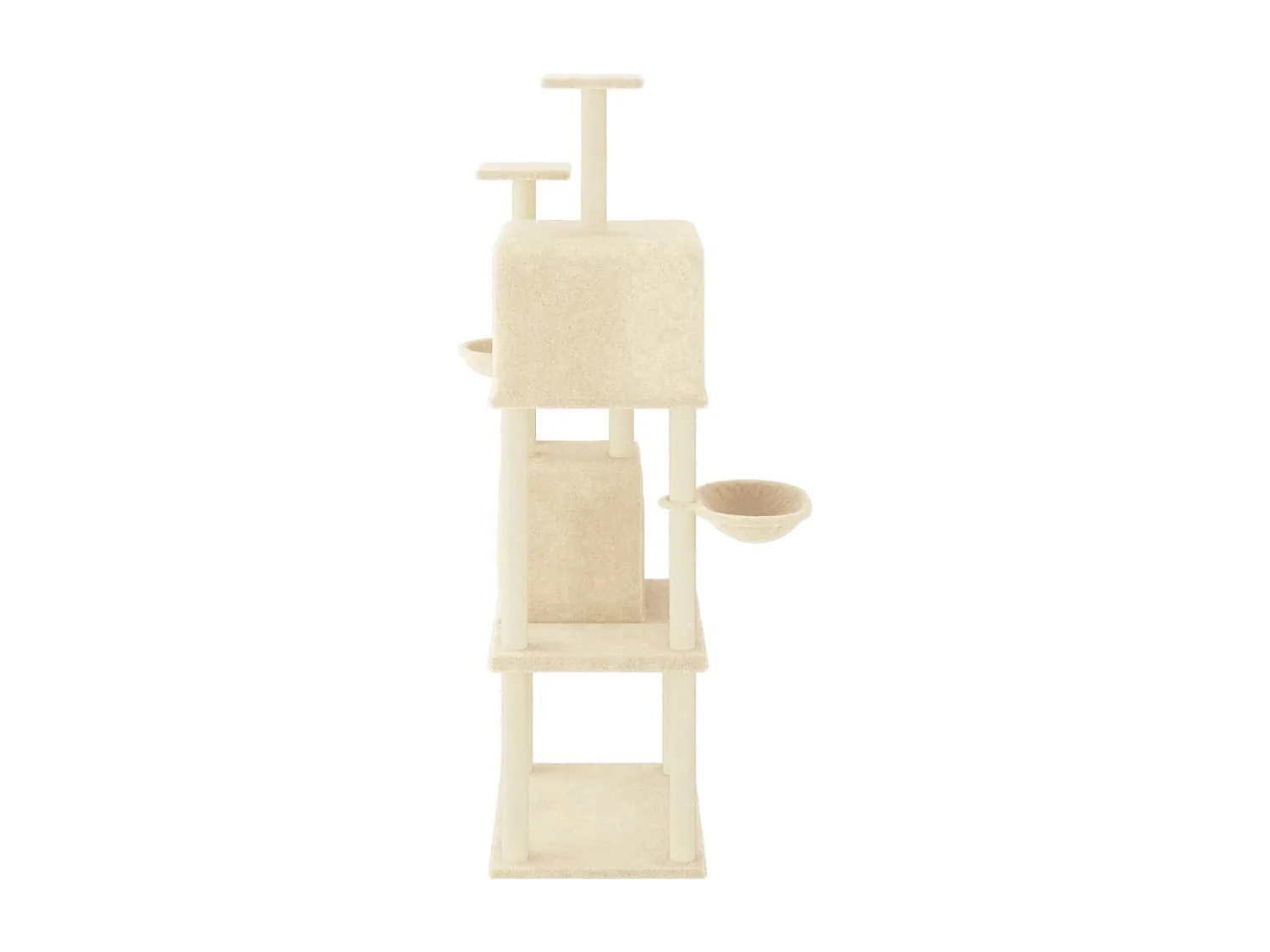 Rascador para gatos con postes de sisal crema 180 cm