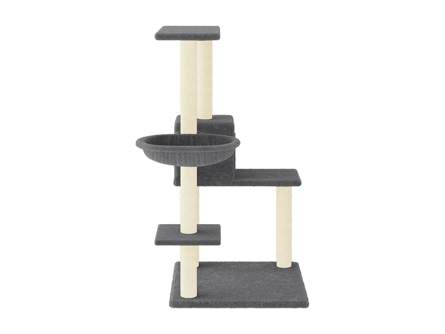 Arbre à chat avec griffoirs en sisal gris foncé 95 cm