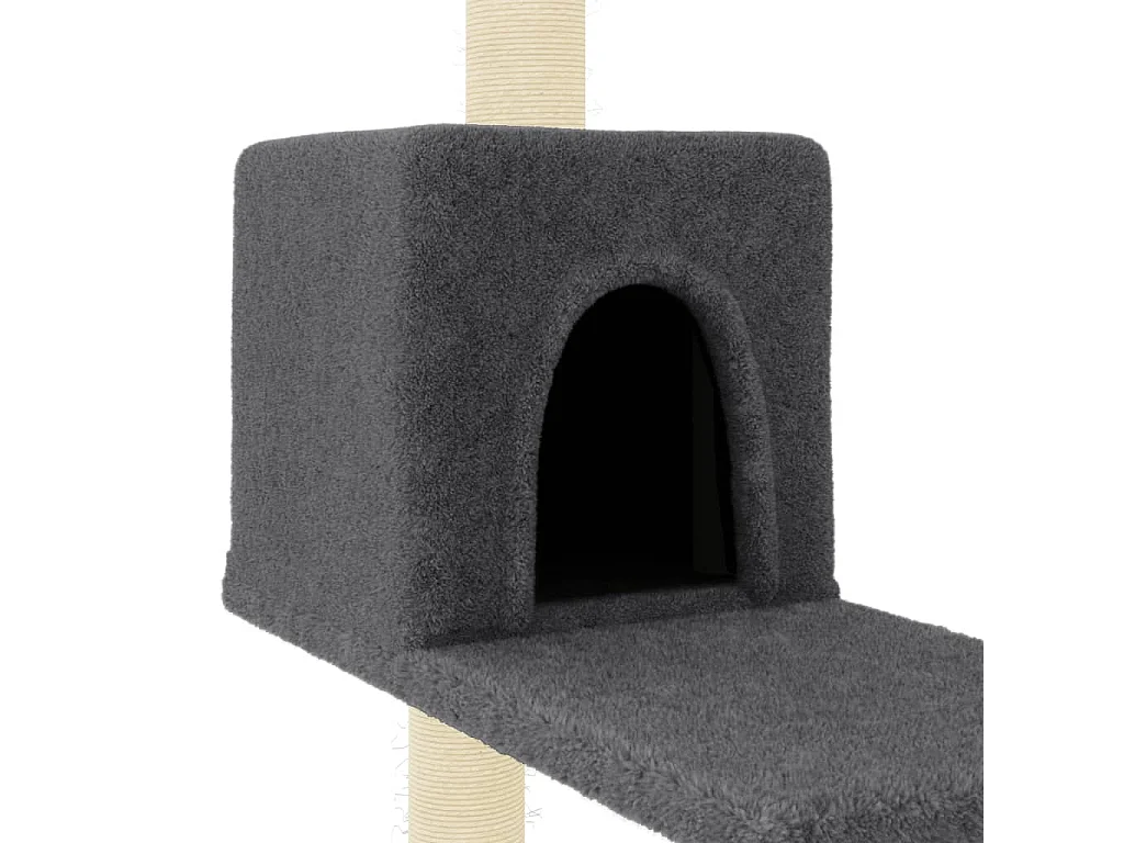 Arbre à chat avec griffoirs en sisal gris foncé 95 cm