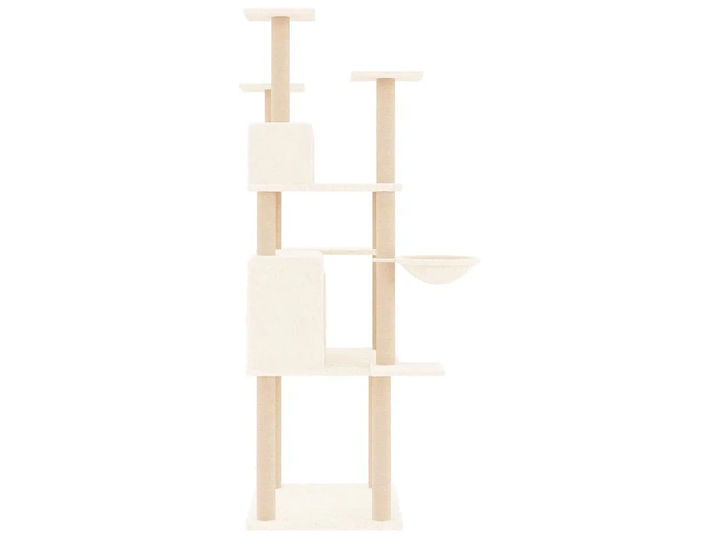 Kratzbaum mit Sisal-Kratzsäulen Creme 166 cm