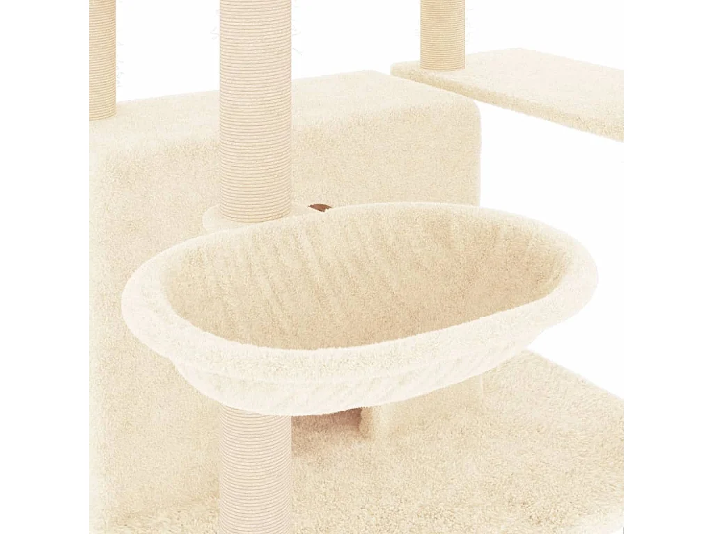 Kratzbaum mit Sisal-Kratzsäulen Creme 166 cm