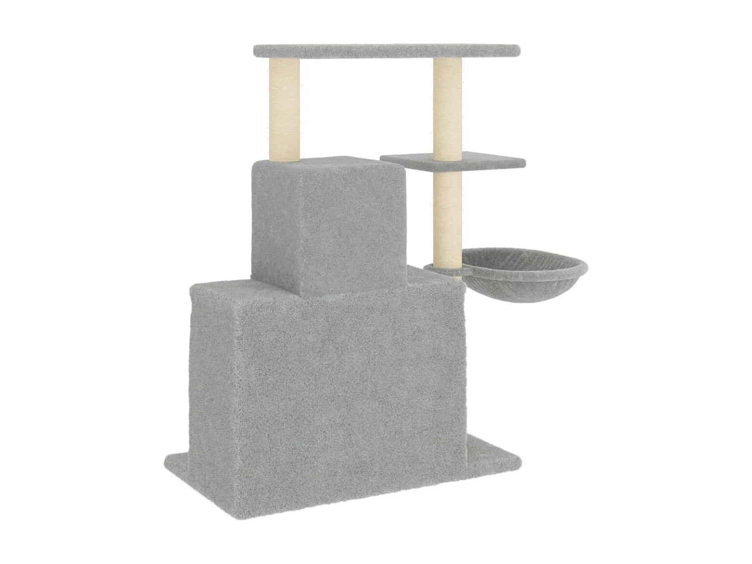 Árvore p/ gatos c/ postes arranhadores sisal 83 cm cinza-claro